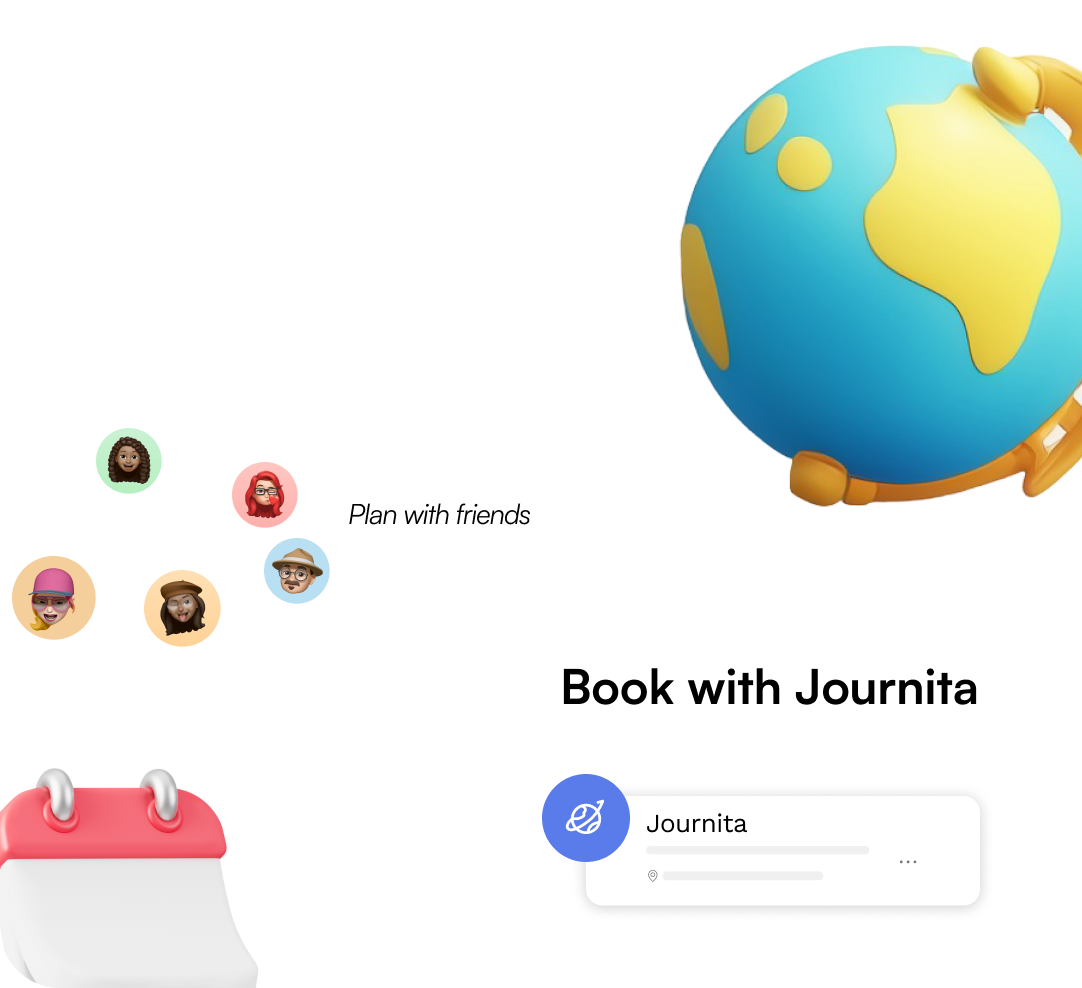 Plan with friends and book with Journita interface